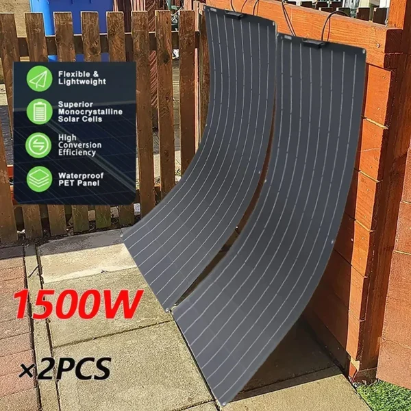 2PC 1500W Portable Solar Panel